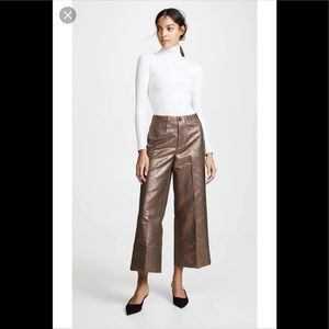 Madewell Slim Emmett Wide-Leg Crop Pants in Metallic